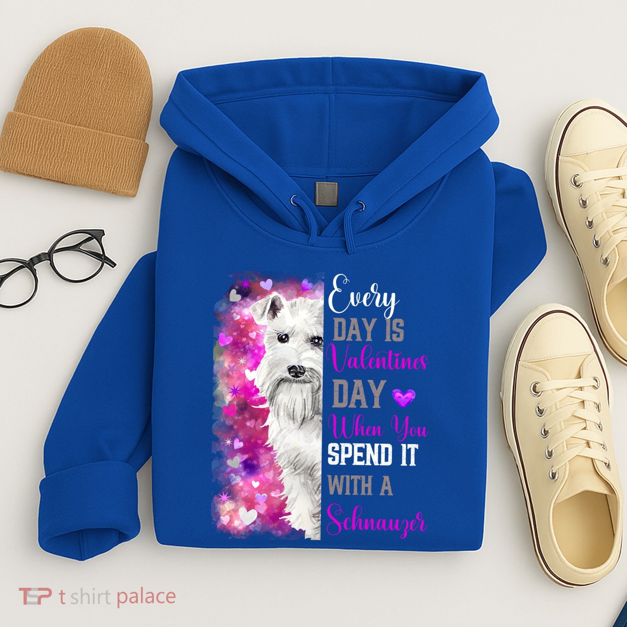 Miniature Schnauzer Mom Funny Valentines Day Dog Lovers Gift Hoodie