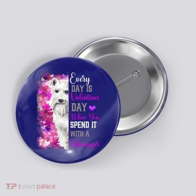 Miniature Schnauzer Mom Funny Valentines Day Dog Lovers Gift Button