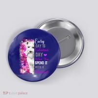 Miniature Schnauzer Mom Funny Valentines Day Dog Lovers Gift Button thumb 0