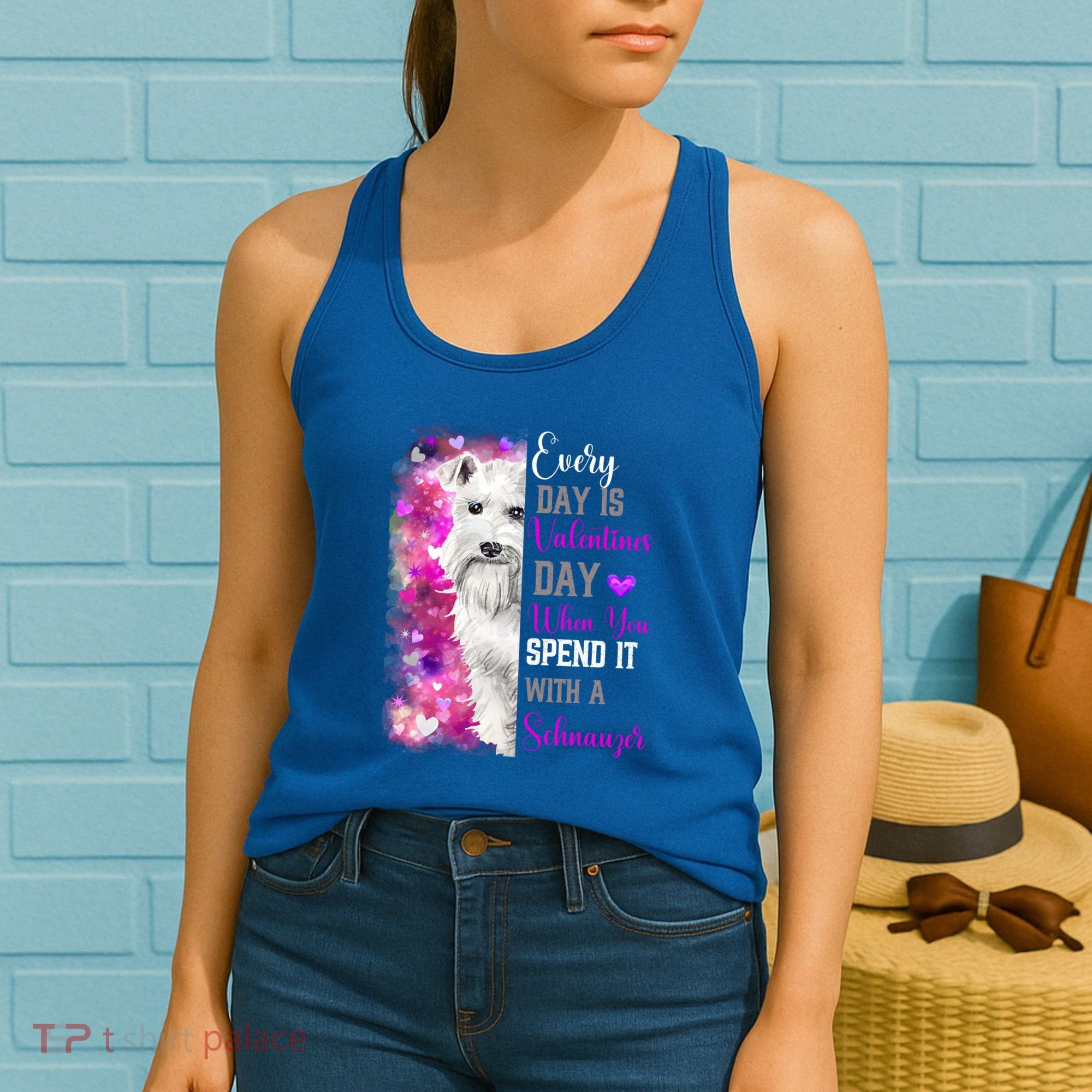 Miniature Schnauzer Mom Funny Valentines Day Dog Lovers Gift Women's Tank Top