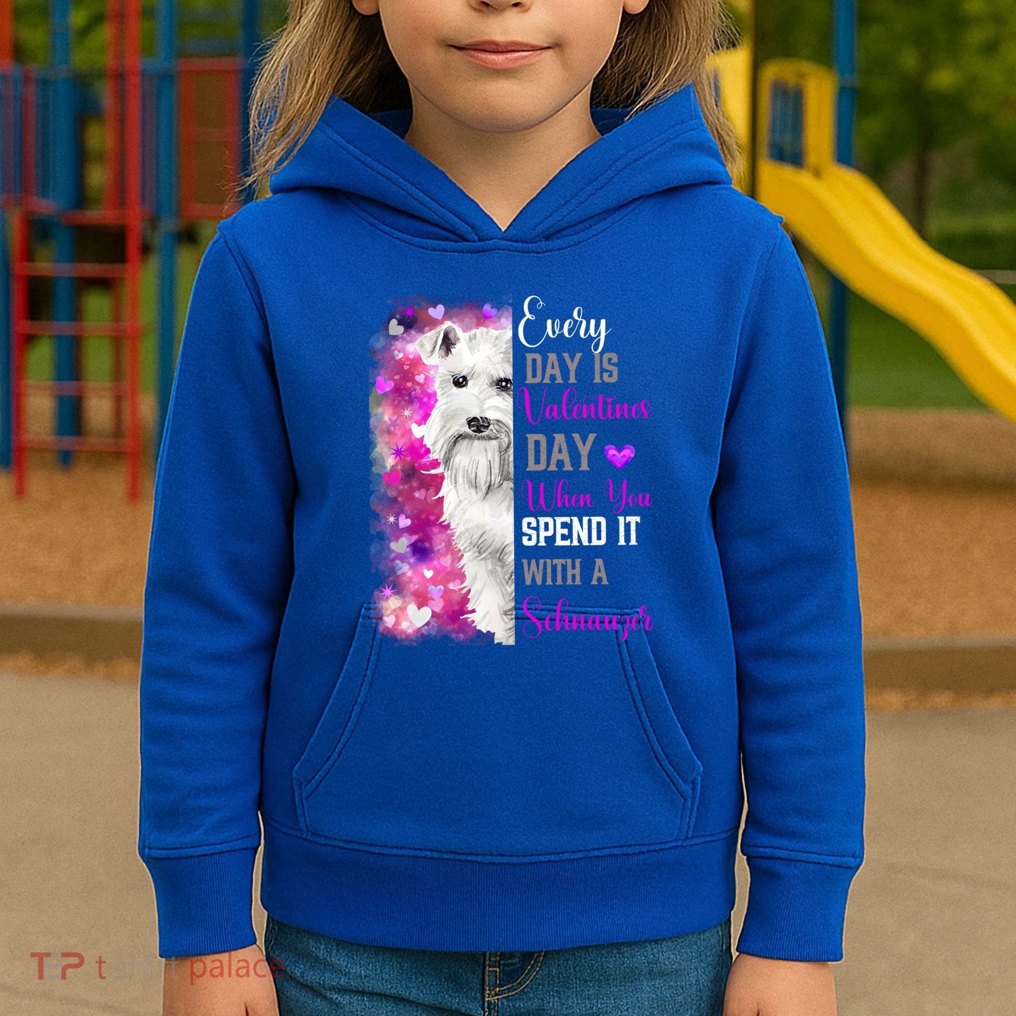 Miniature Schnauzer Mom Funny Valentines Day Dog Lovers Gift Kids Hoodie