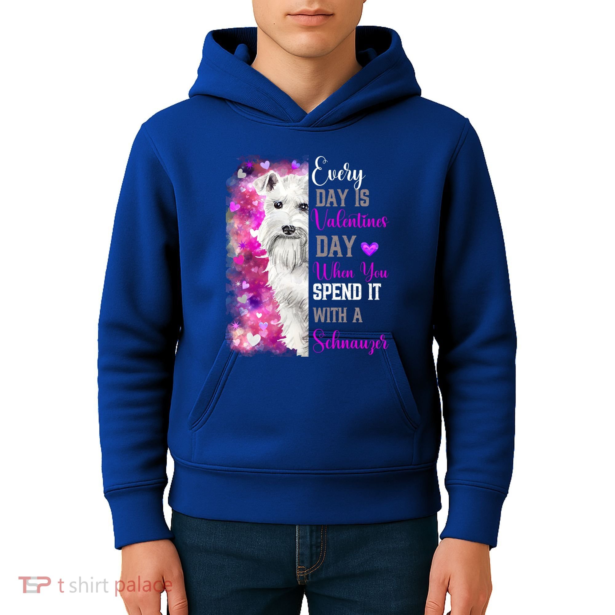 Miniature Schnauzer Mom Funny Valentines Day Dog Lovers Gift Kids Hoodie