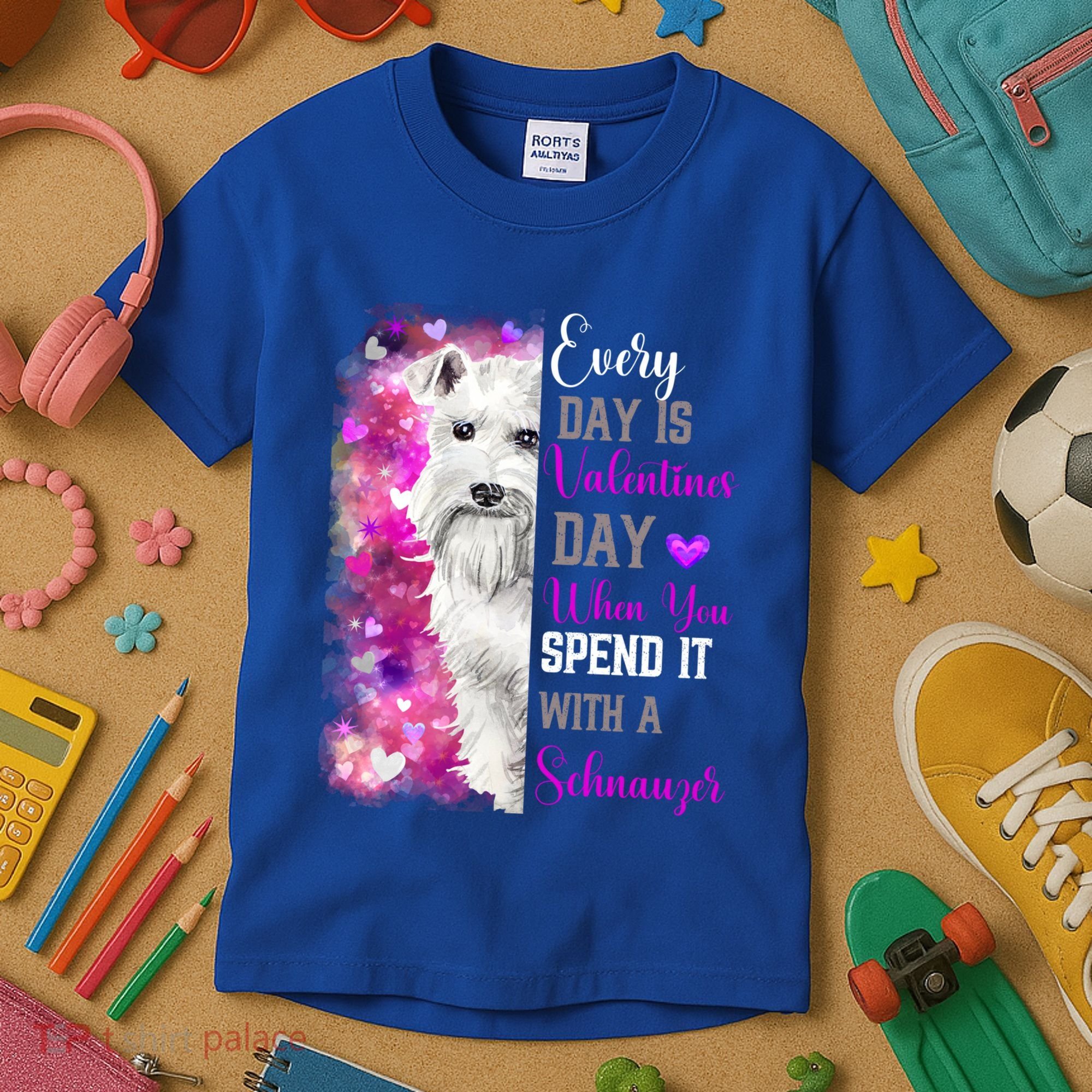 Miniature Schnauzer Mom Funny Valentines Day Dog Lovers Gift Kids T-Shirt