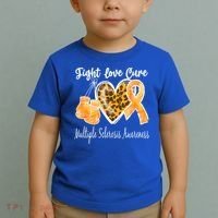 Multiple Sclerosis Ms Fight Love Cure Gift Toddler T-Shirt thumb 2