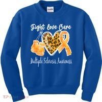 Multiple Sclerosis Ms Fight Love Cure Gift Kids Sweatshirt thumb 0