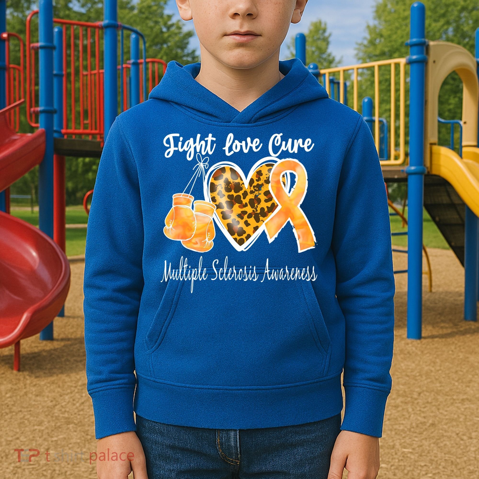 Multiple Sclerosis Ms Fight Love Cure Gift Kids Hoodie