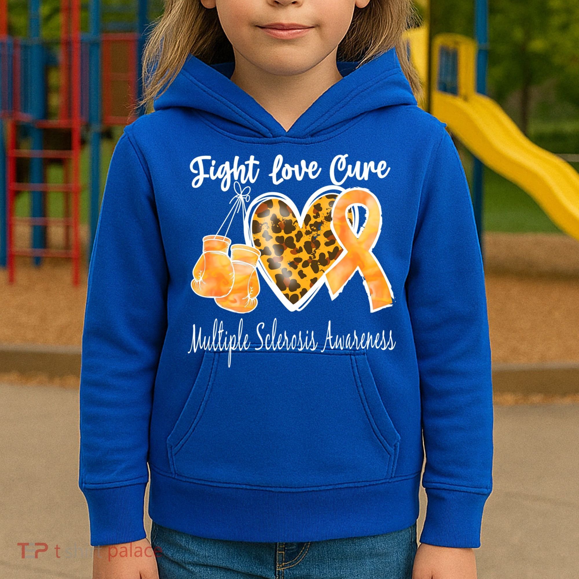 Multiple Sclerosis Ms Fight Love Cure Gift Kids Hoodie