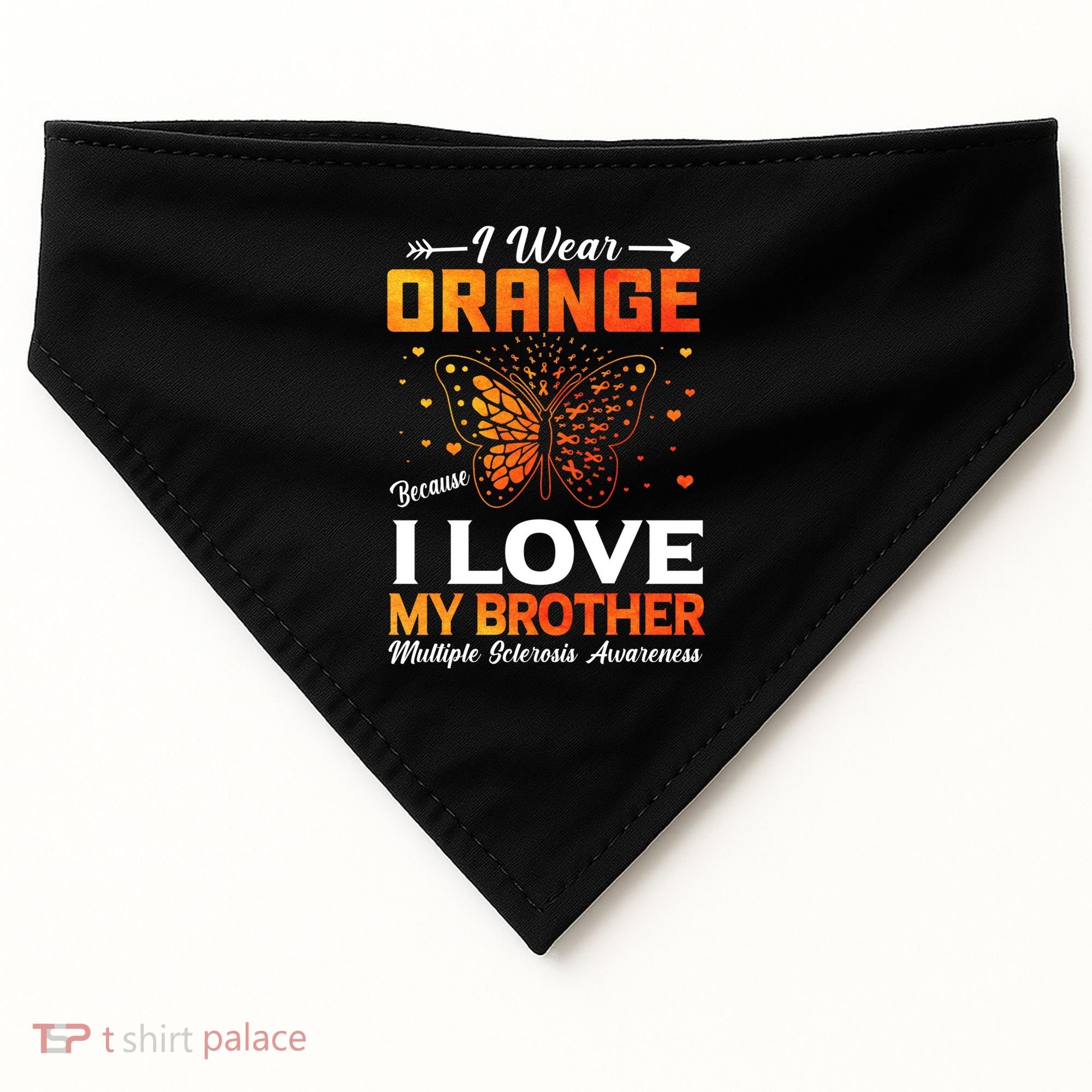 Multiple Sclerosis Ms Warrior I Wear Orange Brother Funny Gift USA-Made Doggie Bandana
