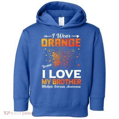 Multiple Sclerosis Ms Warrior I Wear Orange Brother Funny Gift Toddler Hoodie