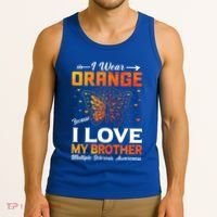 Multiple Sclerosis Ms Warrior I Wear Orange Brother Funny Gift Tank Top thumb 3