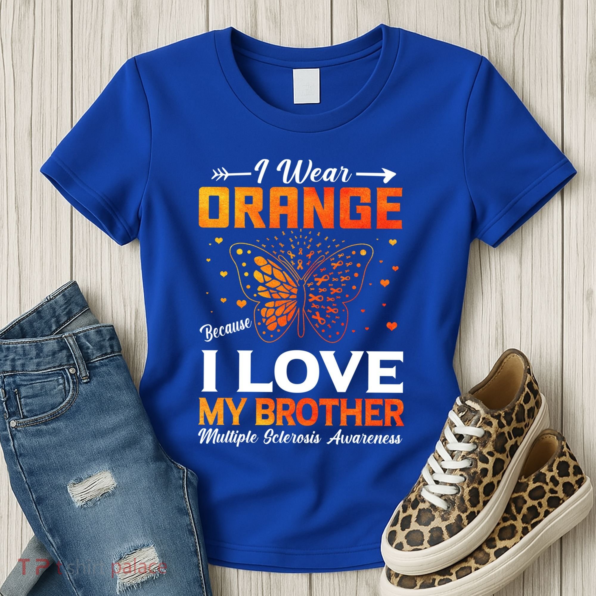 Multiple Sclerosis Ms Warrior I Wear Orange Brother Funny Gift Women's T-Shirt