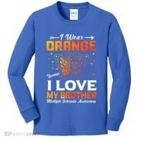Multiple Sclerosis Ms Warrior I Wear Orange Brother Funny Gift Kids Long Sleeve Shirt thumb 0