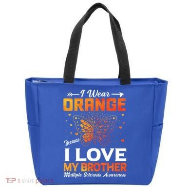 Multiple Sclerosis Ms Warrior I Wear Orange Brother Funny Gift Tote Bag
