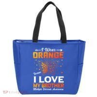 Multiple Sclerosis Ms Warrior I Wear Orange Brother Funny Gift Tote Bag thumb 0