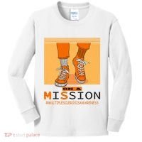Multiple Sclerosis Ms Awareness Walk On Mission Kids Long Sleeve Shirt thumb 0