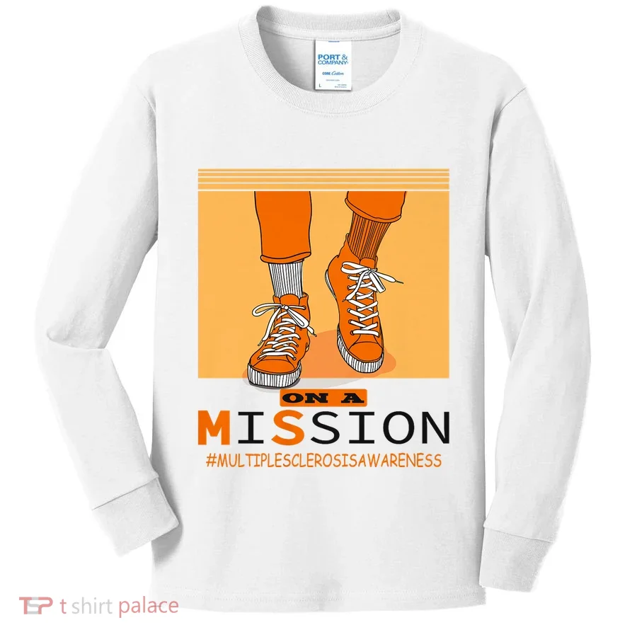 Multiple Sclerosis Ms Awareness Walk On Mission Kids Long Sleeve Shirt