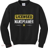 Mansplainer Saying Mansplain Mansplaining Kids Sweatshirt thumb 0