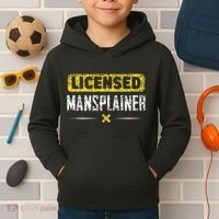 Mansplainer Saying Mansplain Mansplaining Kids Hoodie thumb 2