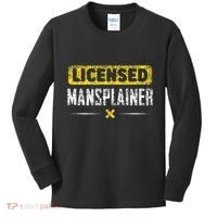 Mansplainer Saying Mansplain Mansplaining Kids Long Sleeve Shirt thumb 0