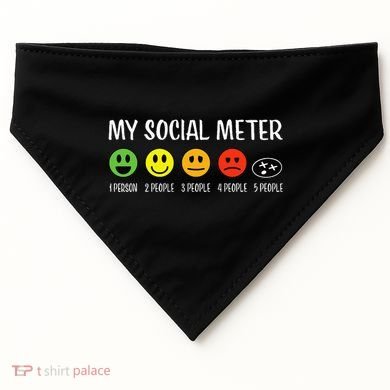 My Social Meter Funny Introvert Too Many People Sarcasm USA-Made Doggie Bandana