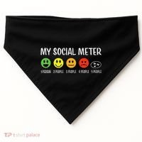 My Social Meter Funny Introvert Too Many People Sarcasm USA-Made Doggie Bandana thumb 0