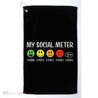 My Social Meter Funny Introvert Too Many People Sarcasm Golf Towel thumb 0