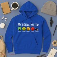 My Social Meter Funny Introvert Too Many People Sarcasm Hoodie thumb 3