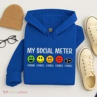 My Social Meter Funny Introvert Too Many People Sarcasm Hoodie thumb 4