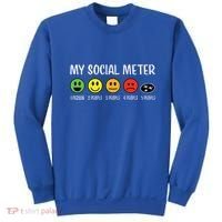 My Social Meter Funny Introvert Too Many People Sarcasm Sweatshirt thumb 0