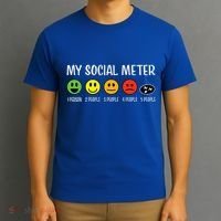 My Social Meter Funny Introvert Too Many People Sarcasm T-Shirt thumb 3