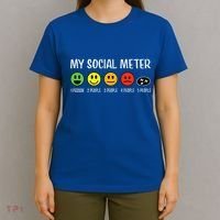 My Social Meter Funny Introvert Too Many People Sarcasm T-Shirt thumb 4