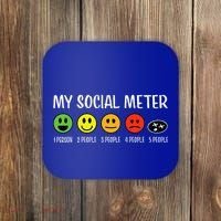 My Social Meter Funny Introvert Too Many People Sarcasm Coaster thumb 0