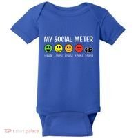 My Social Meter Funny Introvert Too Many People Sarcasm Baby Bodysuit thumb 0