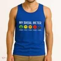 My Social Meter Funny Introvert Too Many People Sarcasm Tank Top thumb 3