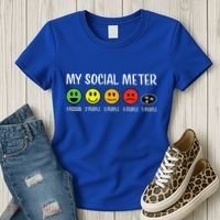 My Social Meter Funny Introvert Too Many People Sarcasm Women's T-Shirt thumb 3