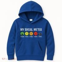 My Social Meter Funny Introvert Too Many People Sarcasm Kids Hoodie thumb 0