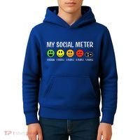 My Social Meter Funny Introvert Too Many People Sarcasm Kids Hoodie thumb 4
