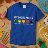 My Social Meter Funny Introvert Too Many People Sarcasm Kids T-Shirt thumb 3