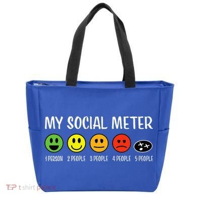 My Social Meter Funny Introvert Too Many People Sarcasm Tote Bag