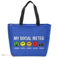My Social Meter Funny Introvert Too Many People Sarcasm Tote Bag thumb 0