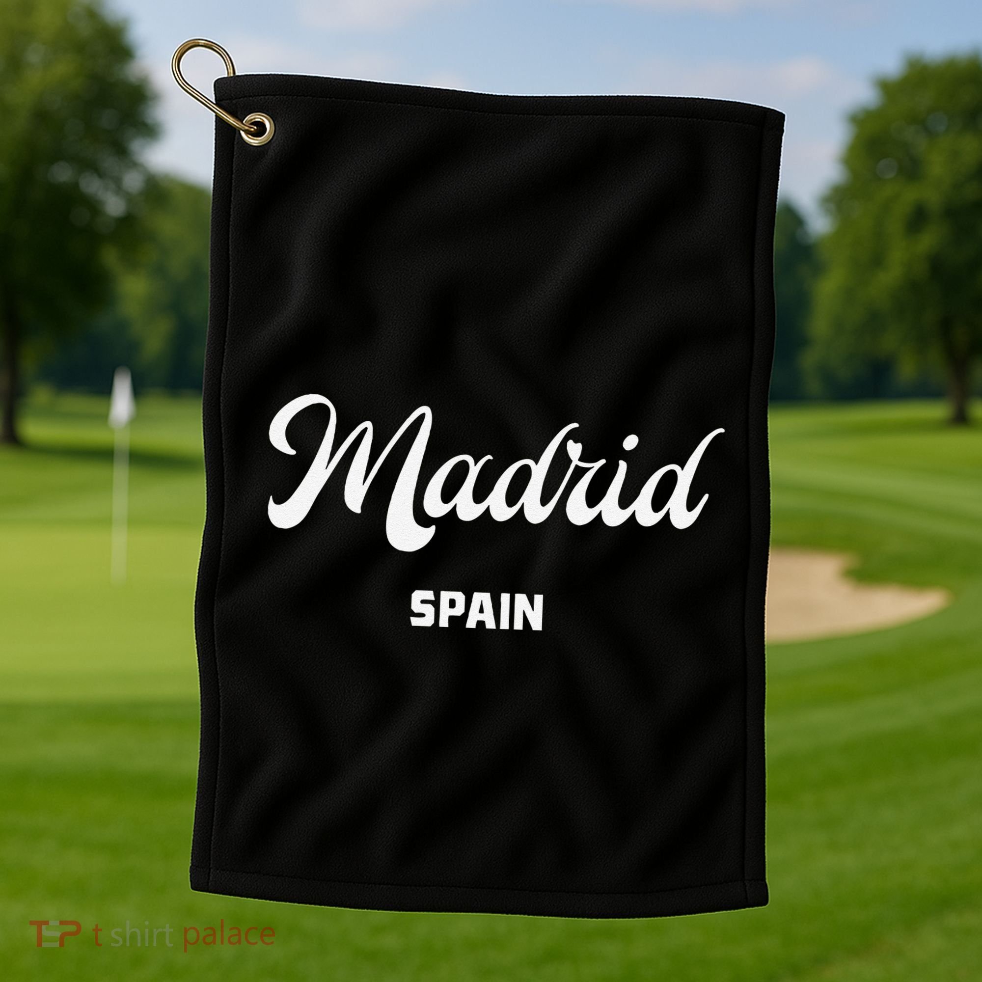 Madrid Spain Golf Towel