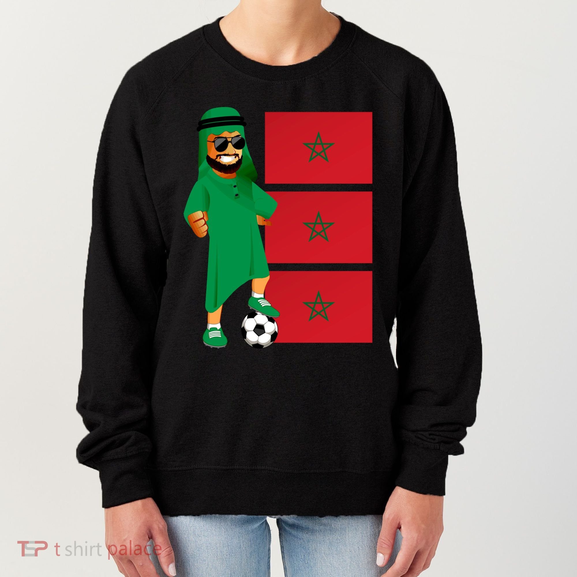 Moroccan Sheik Morocco Flag Soccer Gift Women's Sweatshirt