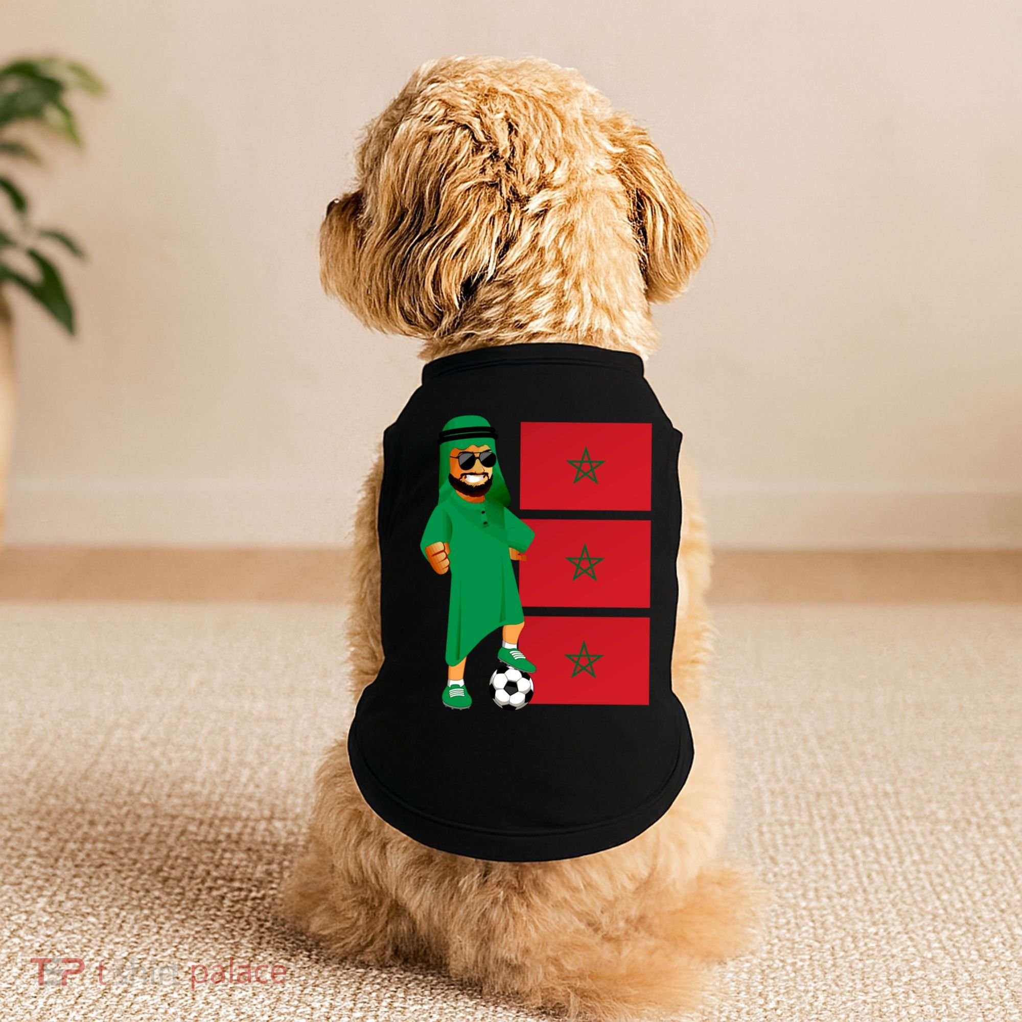 Moroccan Sheik Morocco Flag Soccer Gift Doggie Tank