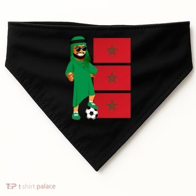 Moroccan Sheik Morocco Flag Soccer Gift USA-Made Doggie Bandana