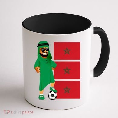 Moroccan Sheik Morocco Flag Soccer Gift Coffee Mug back