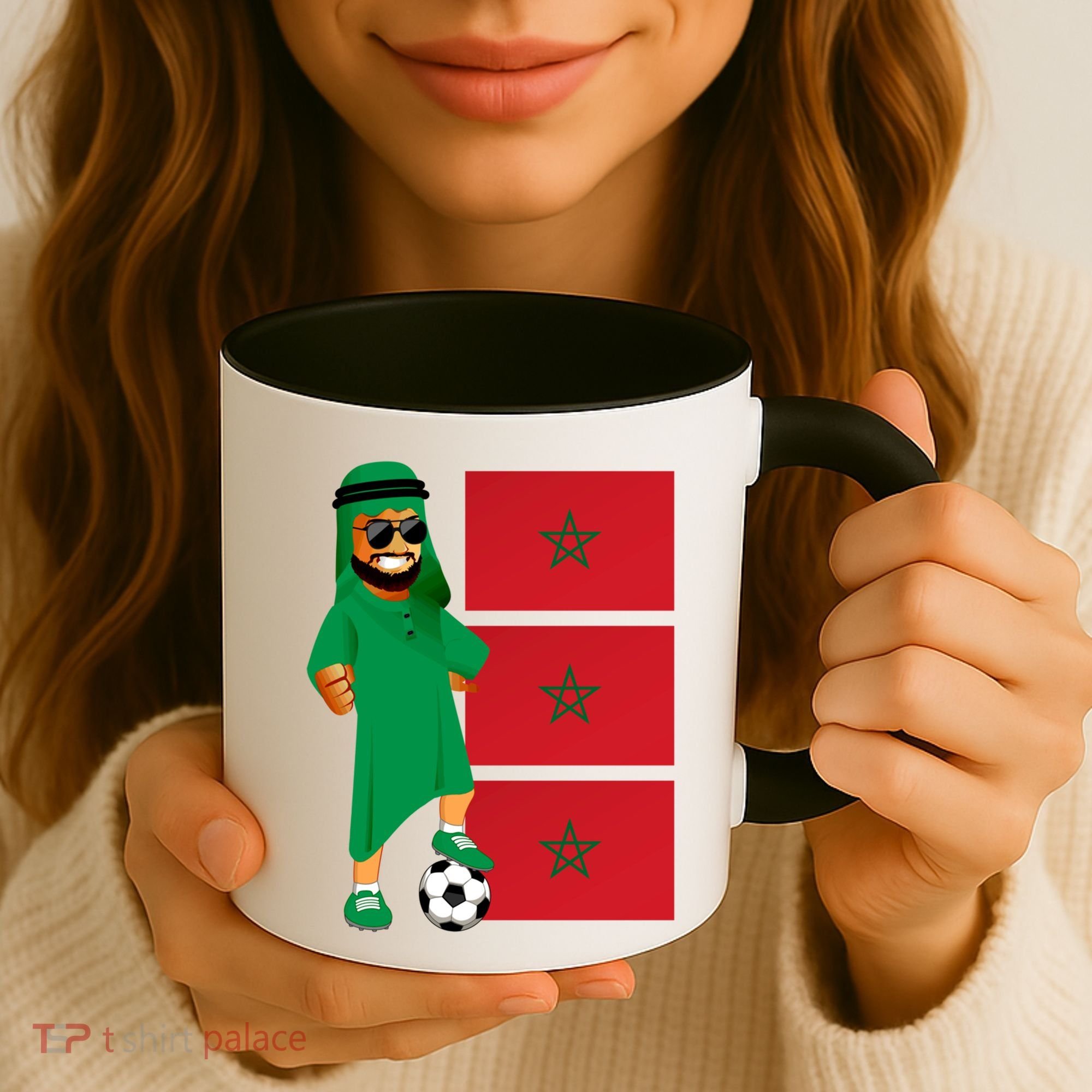 Moroccan Sheik Morocco Flag Soccer Gift Coffee Mug