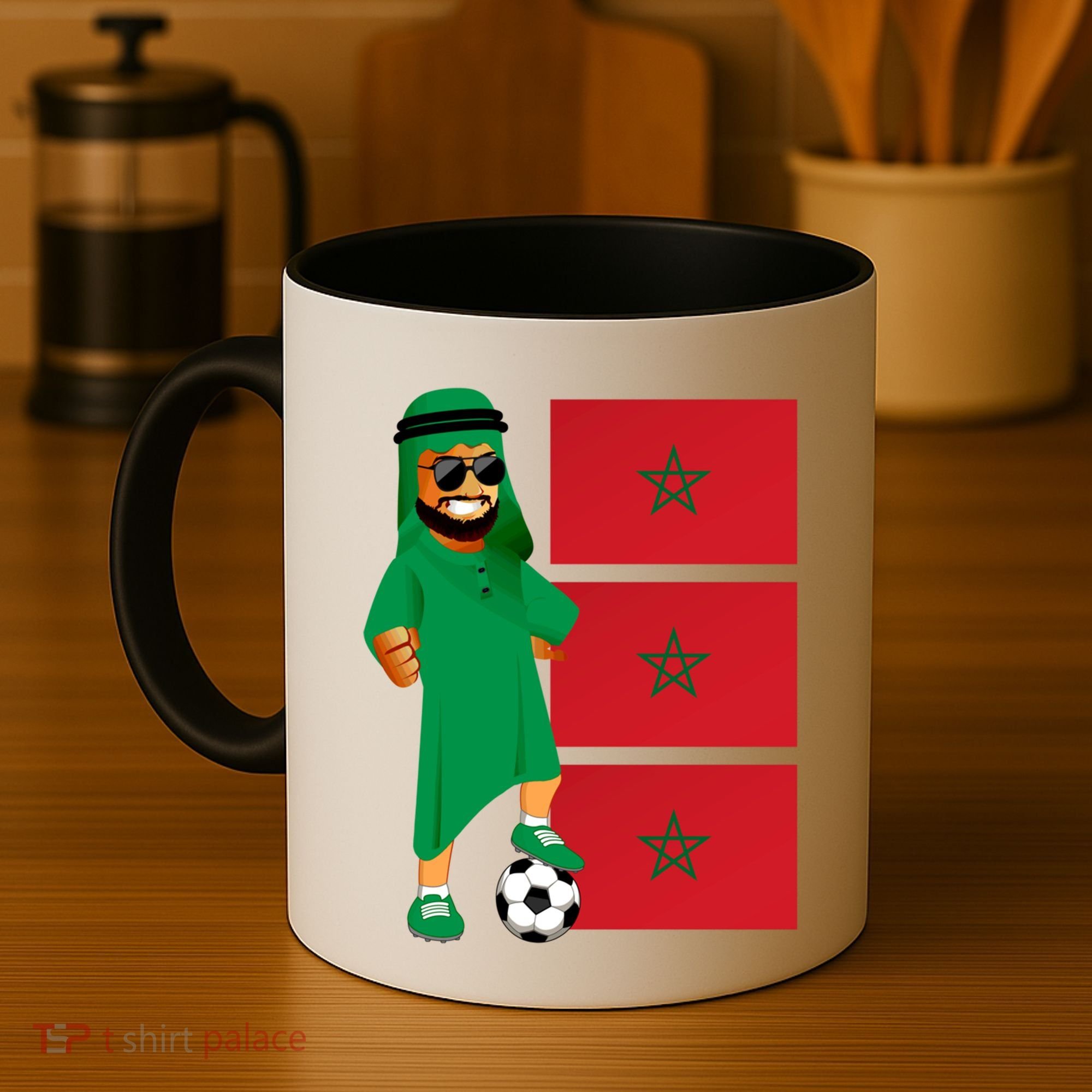 Moroccan Sheik Morocco Flag Soccer Gift Coffee Mug