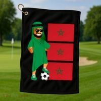 Moroccan Sheik Morocco Flag Soccer Gift Golf Towel thumb 1