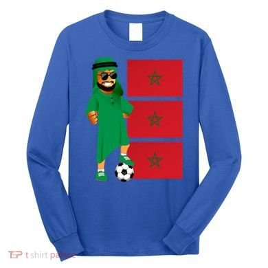 Moroccan Sheik Morocco Flag Soccer Gift Long Sleeve Shirt