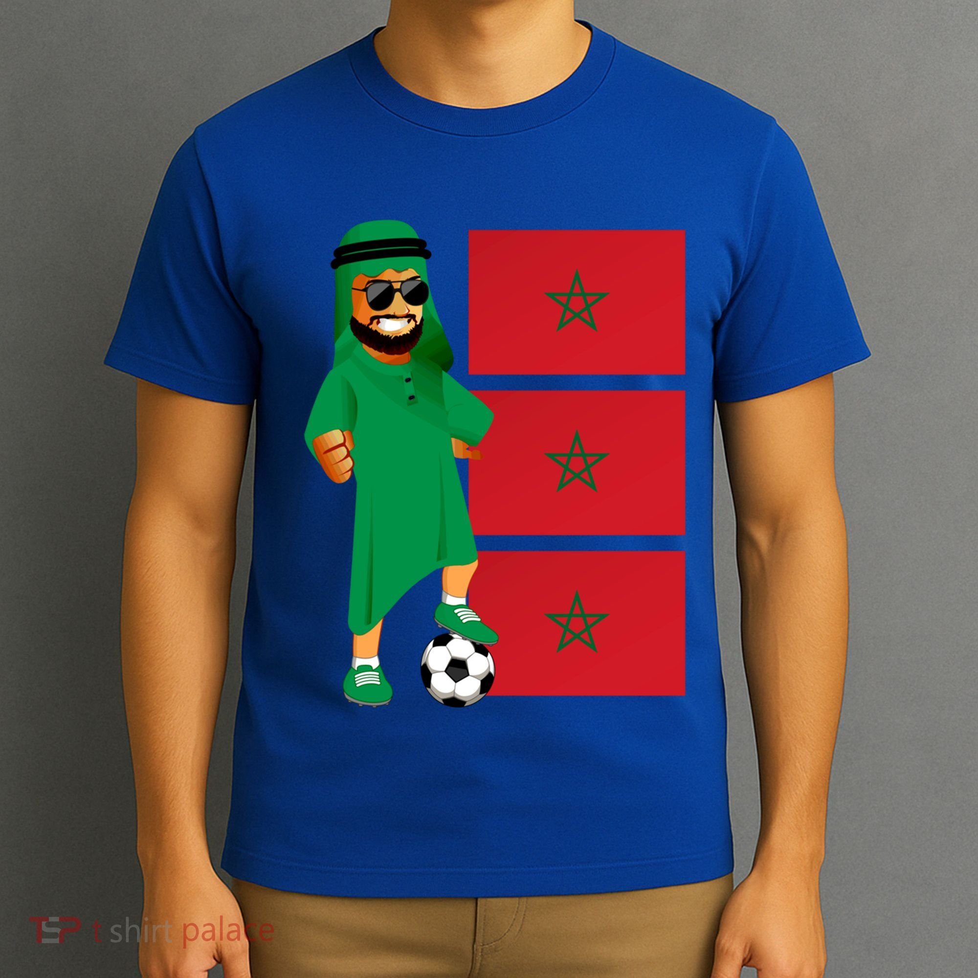 Moroccan Sheik Morocco Flag Soccer Gift T-Shirt